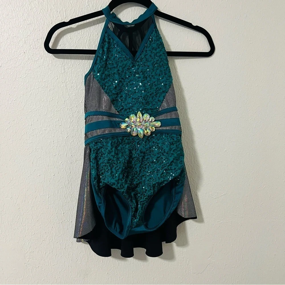 Weissman Like Whoa Dance Costume MC Medium (11-12) 16306 Rhinestone Accents EUC